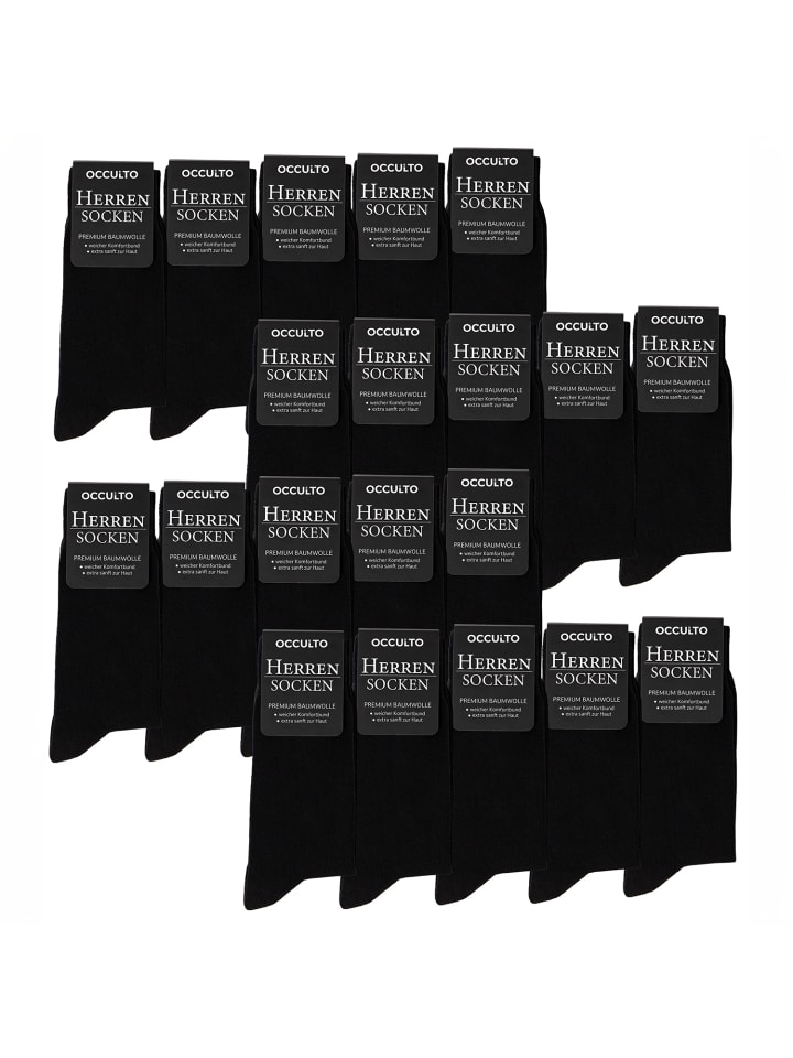 Occulto 20er Pack Schwarze Socken Hermann in Schwarz günstig kaufen