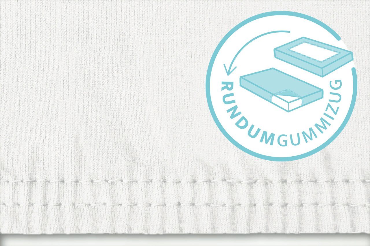 Matratzenauflage extra für Topper mit Nässeschutz aus Baumwoll-Jersey 5-7 cm (1074T) Castejo, Rundumgummizug,feuchtigkeitsundurchl.,milbendicht,Allergiker geeignet