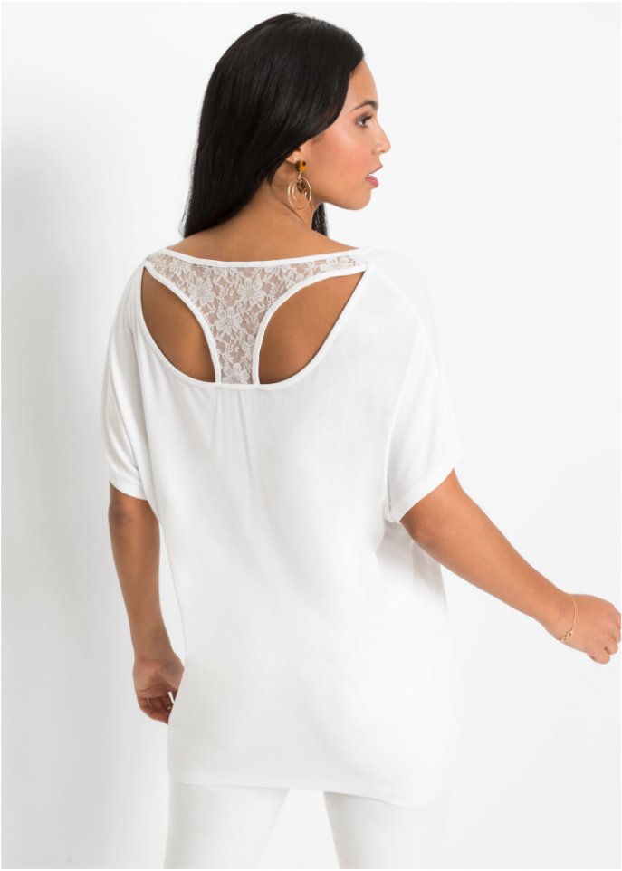 Fledermausshirt mit Spitze