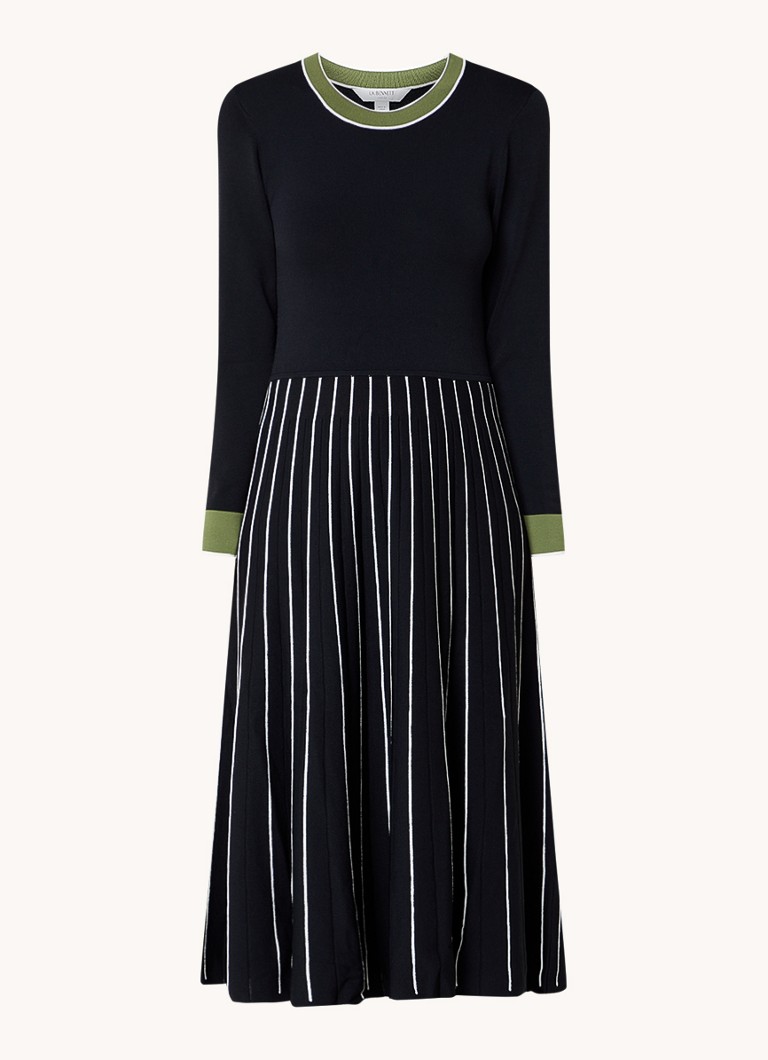 Vestido midi de punto fino Fara de LKBennett con rayas estampadas.