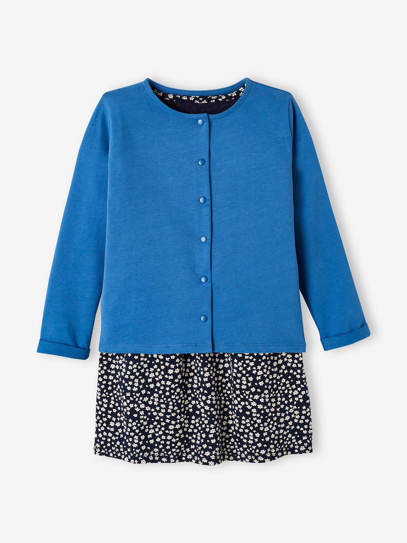 Vertbaudet Mädchen-Set: Kleid + Cardigan Oeko Tex - malve
