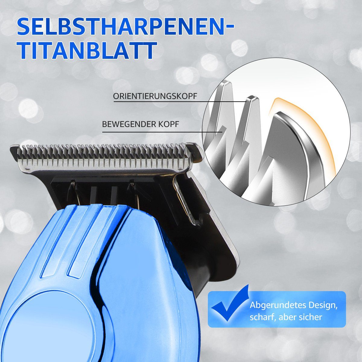 7Magic Bartschneider Professionelle Wasserdichte Haarschneider, 1200-mAh-Akku Barttrimmer herren, LED-Display Herren Trimmer