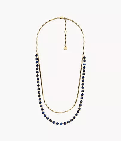 Fossil Kette All Stacked Up Beads Lapislazuli blau