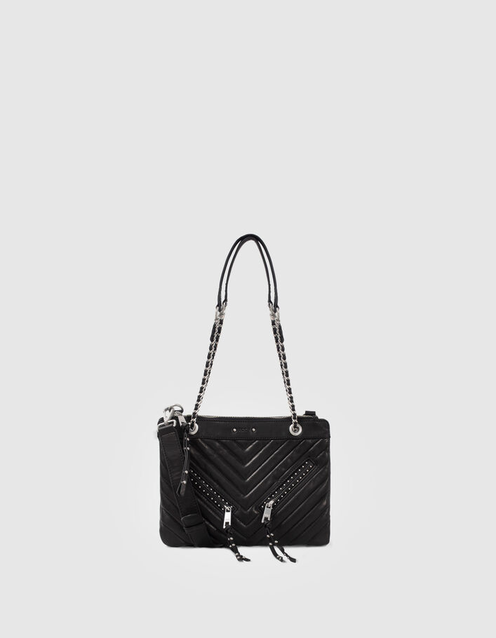 Sac pochette 1440 Reporter Rock noir cuir clouté Femme