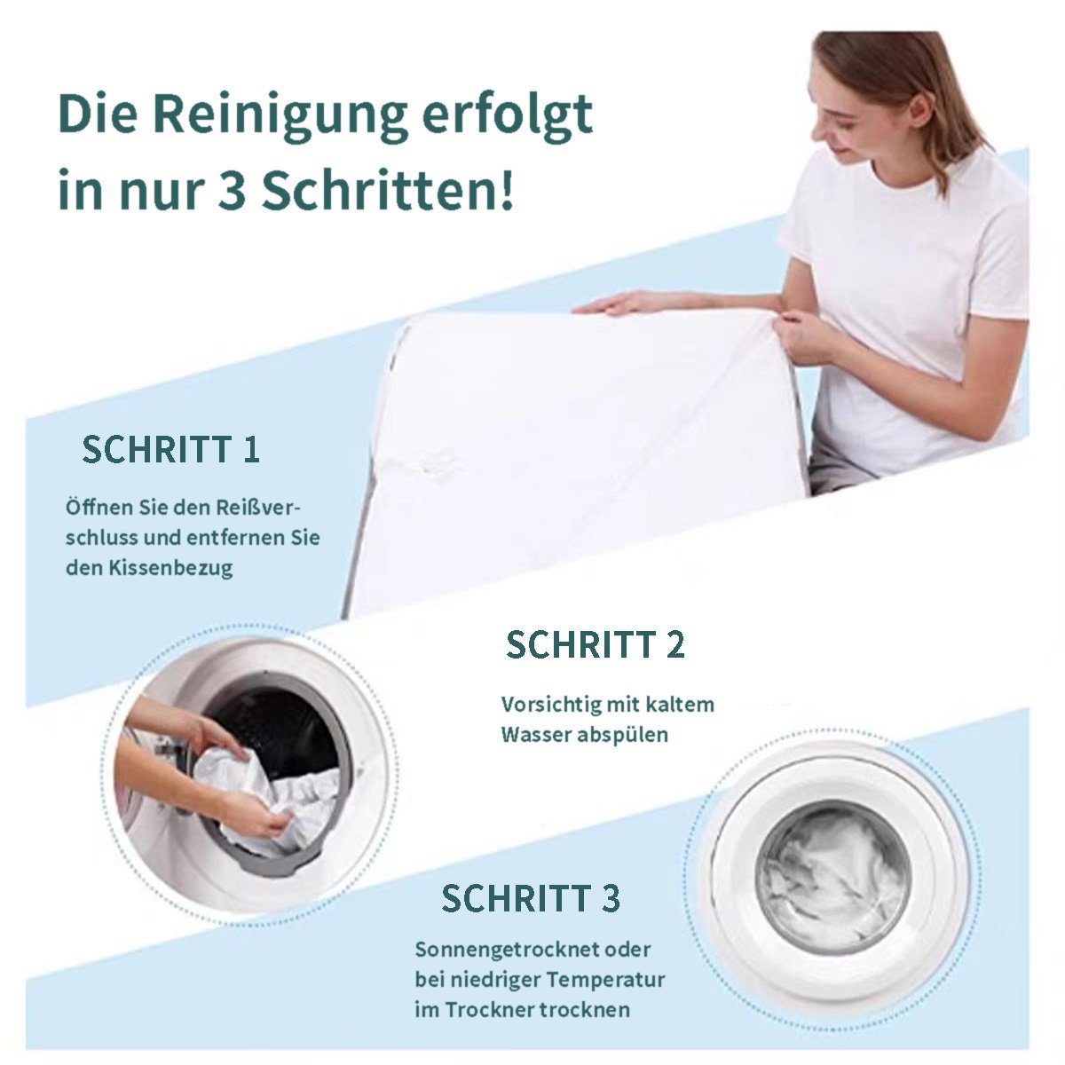 götäzer Keilkissen Keilförmiges Kissen fürs Bett, abnehmbar und waschbar (50*50*26cm), 1-tlg., Bürokissen und Nachttischkissen, flammenlose Baumwolle