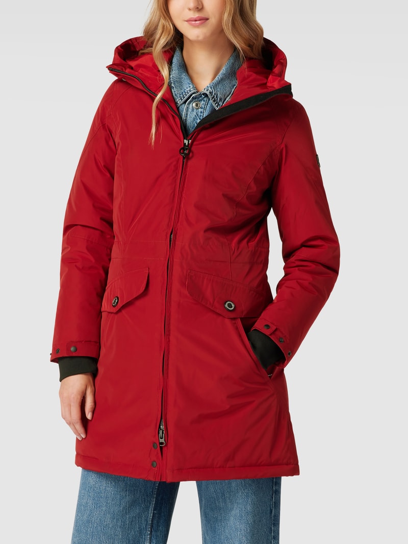 Jacke mit Label-Applikation Modell 'Cucilla' in dunkelrot