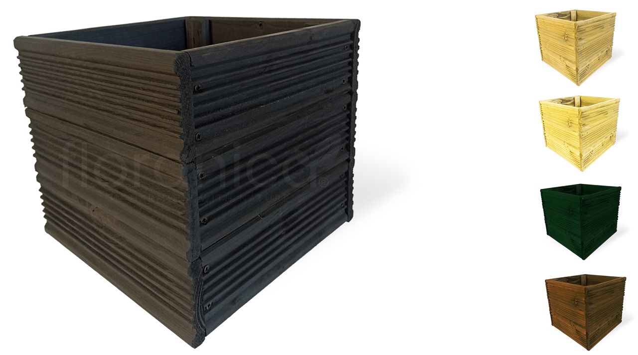 Pemicont Floranica Blumentopf aus Holz Kasten 30cm x 30cm x 285cm Anthrazit Imprägnierte Lärche Schutztopf für Kräuter Blumen Haus- und Gartendekoration Innen- und Außeneinsatz EU-Produkt