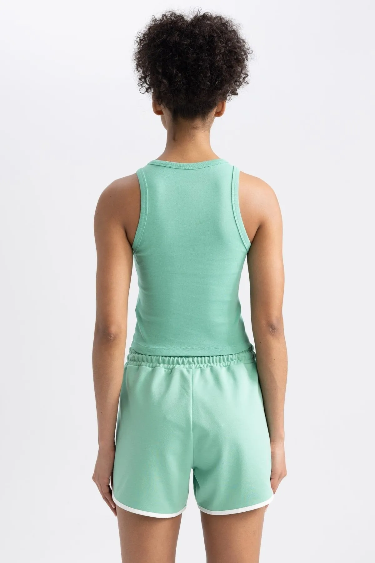DeFacto  Fit Crop Top Rundhalsausschnitt Rib Sports Athlete B0324ax23hs