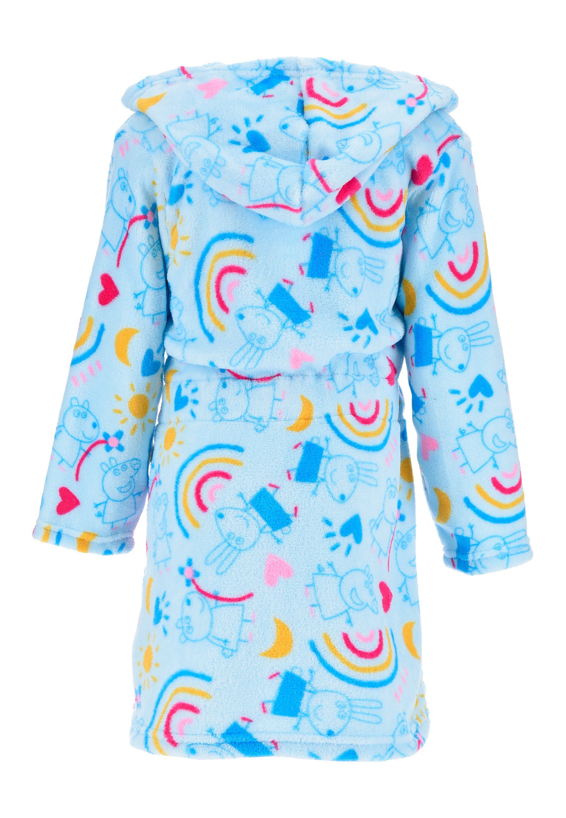 Peppa Pig Kinderbademantel Peppa Wutz Kinder Mädchen Bademantel Morgenmantel