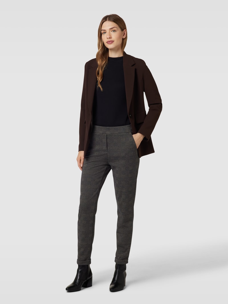 Stoffhose mit Allover-Muster in schwarz
