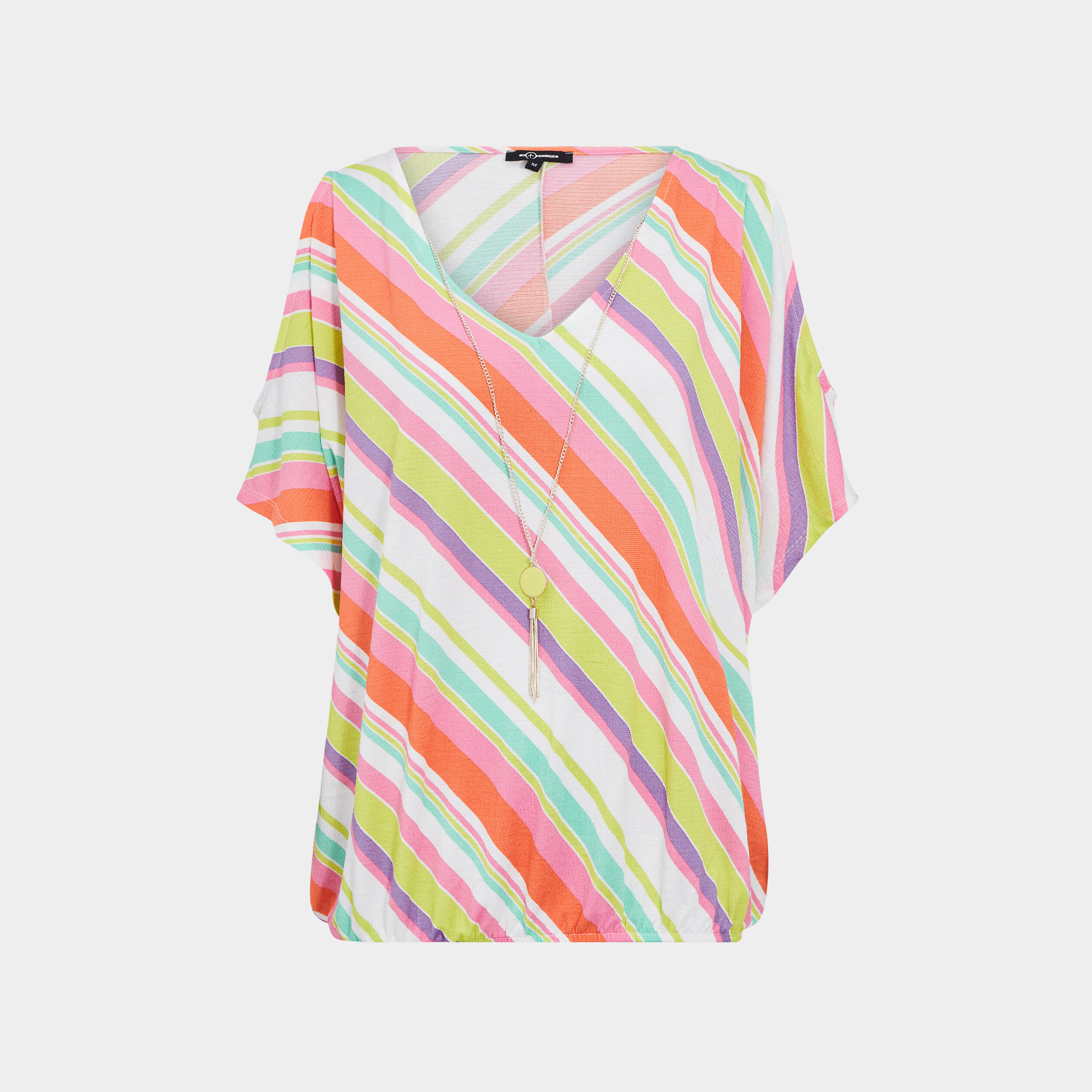 T-shirt détail bijou manches courtes ecru femme | La Halle