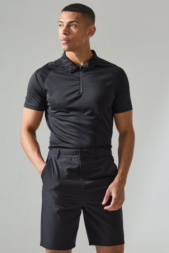 Man Active Golf Poloshirt mit Reißverschluss