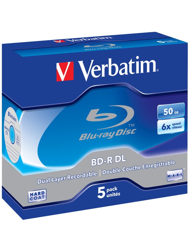 COFI 1453 Verbatim BD-R DL 50GB/1-6x Jewelcase (5 Disc) in Blau günstig kaufen onesize