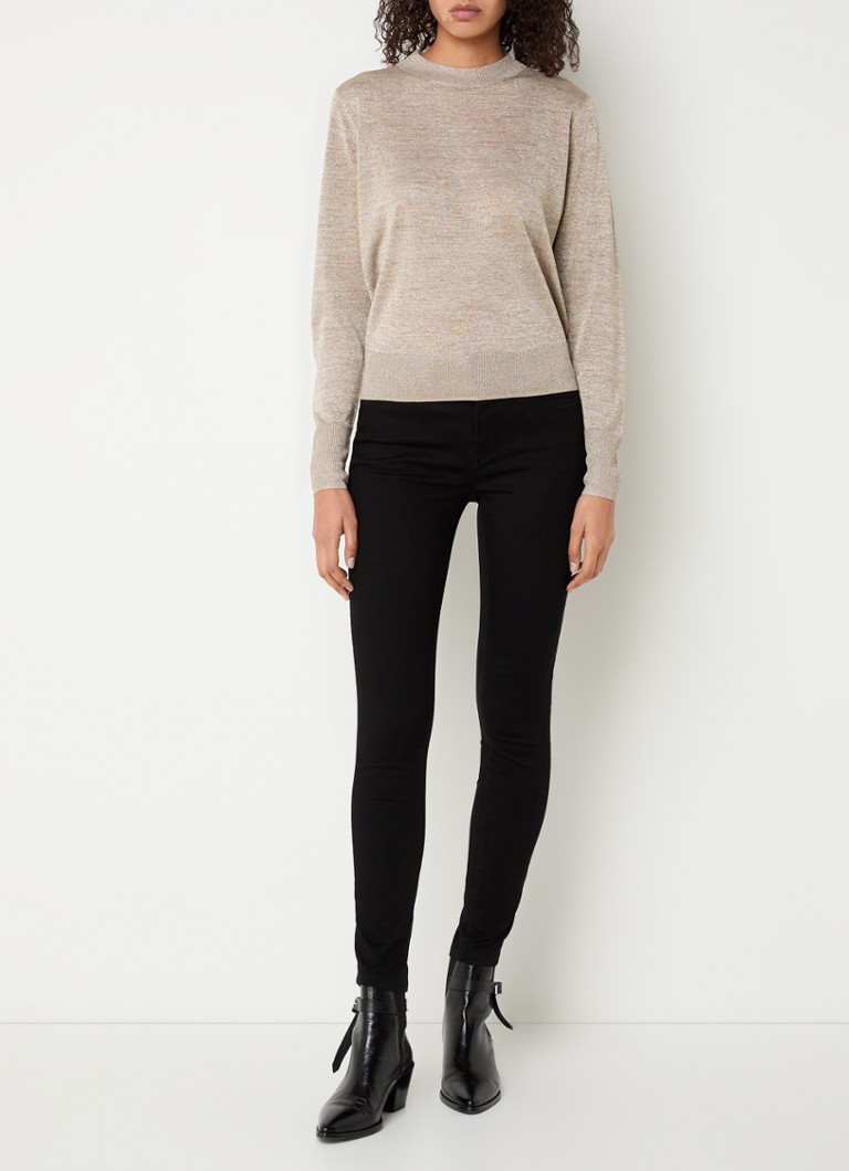 Calça jeans skinny de cintura alta OPUS Elma com lavagem colorida