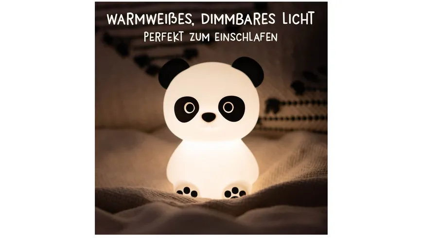MegaLight LED Kinder Nachtlicht PADDY PANDA RGB dimmbar mit Timer