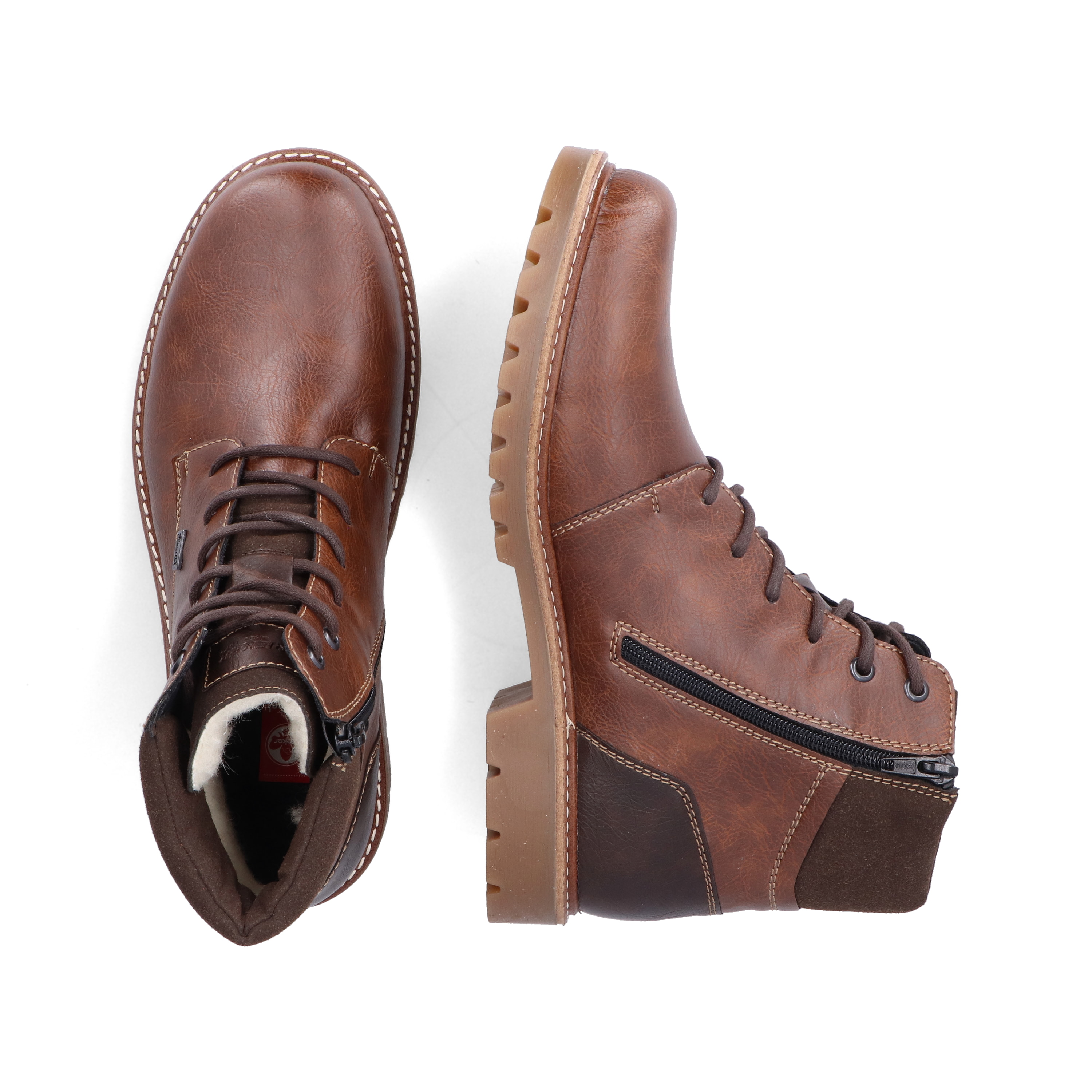 Rieker Herren Schnürstiefel kastanienbraun