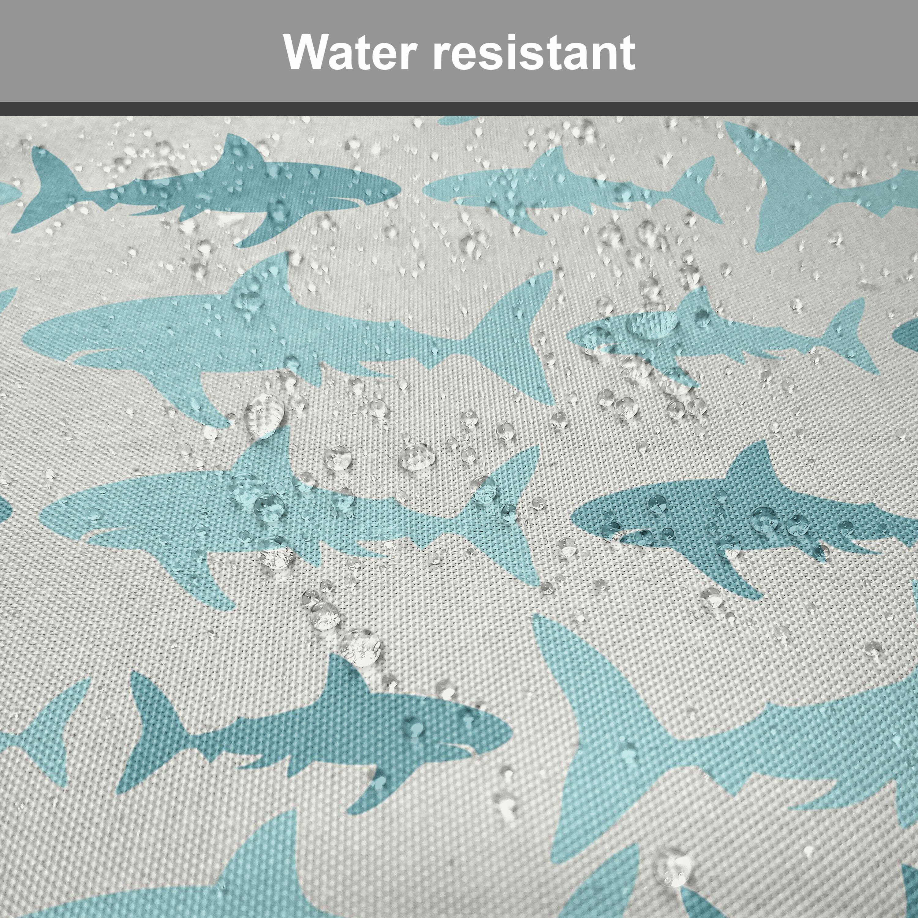 Abakuhaus Stuhlkissen Dekoratives wasserfestes Kissen mit Riemen für Küchensitze, Ozean Schwimmen Sharks in Sea