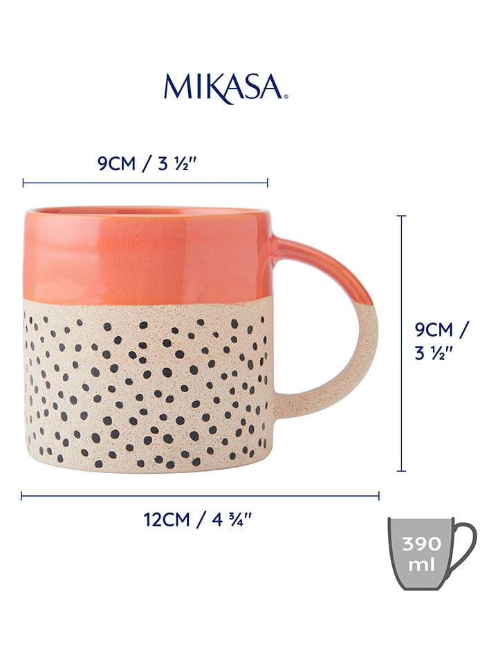 Mikasa 2er-Set: Tassen in Orange/ Beige - 390 ml günstig kaufen onesize