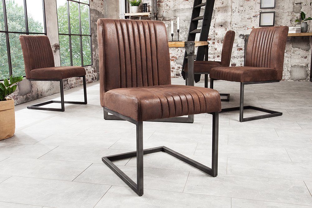 riess-ambiente Freischwinger BIG ASTON FARBWAHL, Esszimmer · Microfaser · Metall · Federkern · Industrial