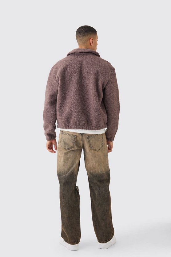 Baggy Rigid Ripped Knee Jeans In Brown
