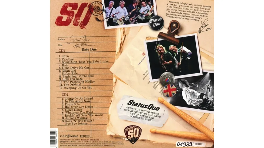 Official Archive Series Vol.1 (Ltd.2CD Digipak) Live In Amsterdam 2010