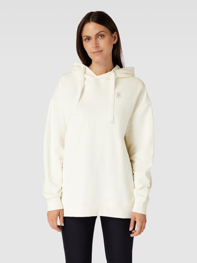 Hoodie mit Logo-Print in offwhite