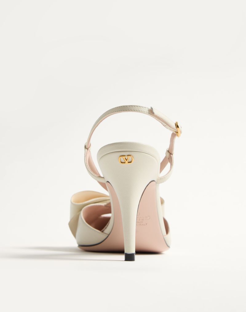 Sapatos de salto Bowow Slingback em couro de cabra de 85 mm