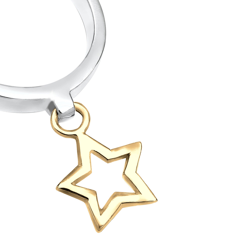 Elli Elli Bague Pendentif étoile pour Femmes en argent sterling 925 Bague