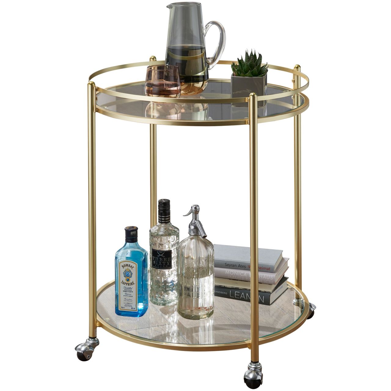 Wohnling Servierwagen 75 x 57 x 57 cm Gold