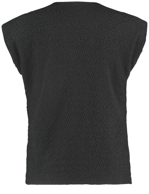 Struktur-Shirt mit Schulterpolstern