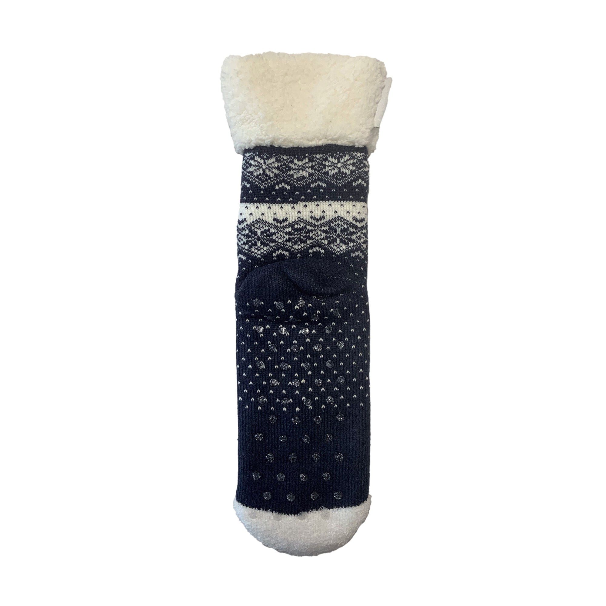 Chaussettes chaussons motifs jacquard entièrement fourrées