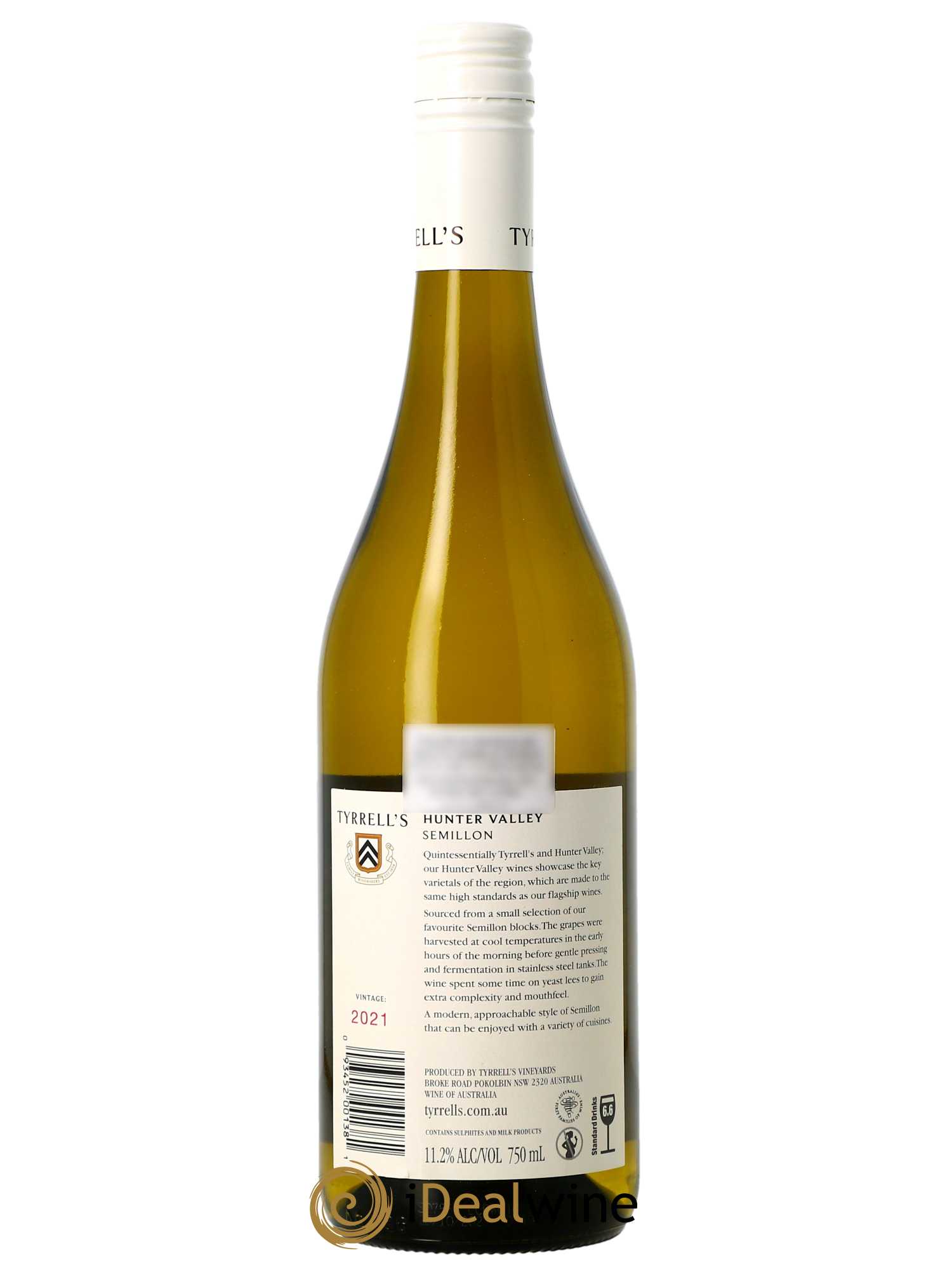 Hunter Valley Tyrrell's Wines Sémillon  2021 - Lot de 1 Bouteille