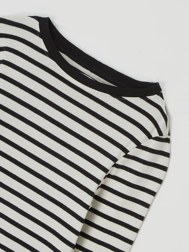 Longsleeve mit Streifenmuster in schwarz