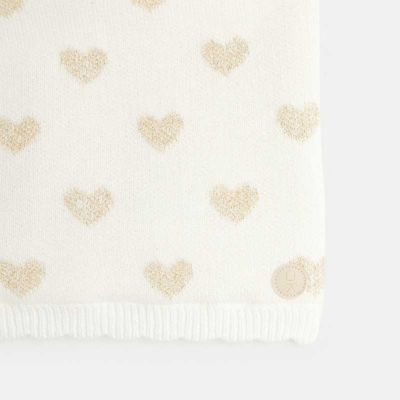 Snood petits cœurs blanc fille
