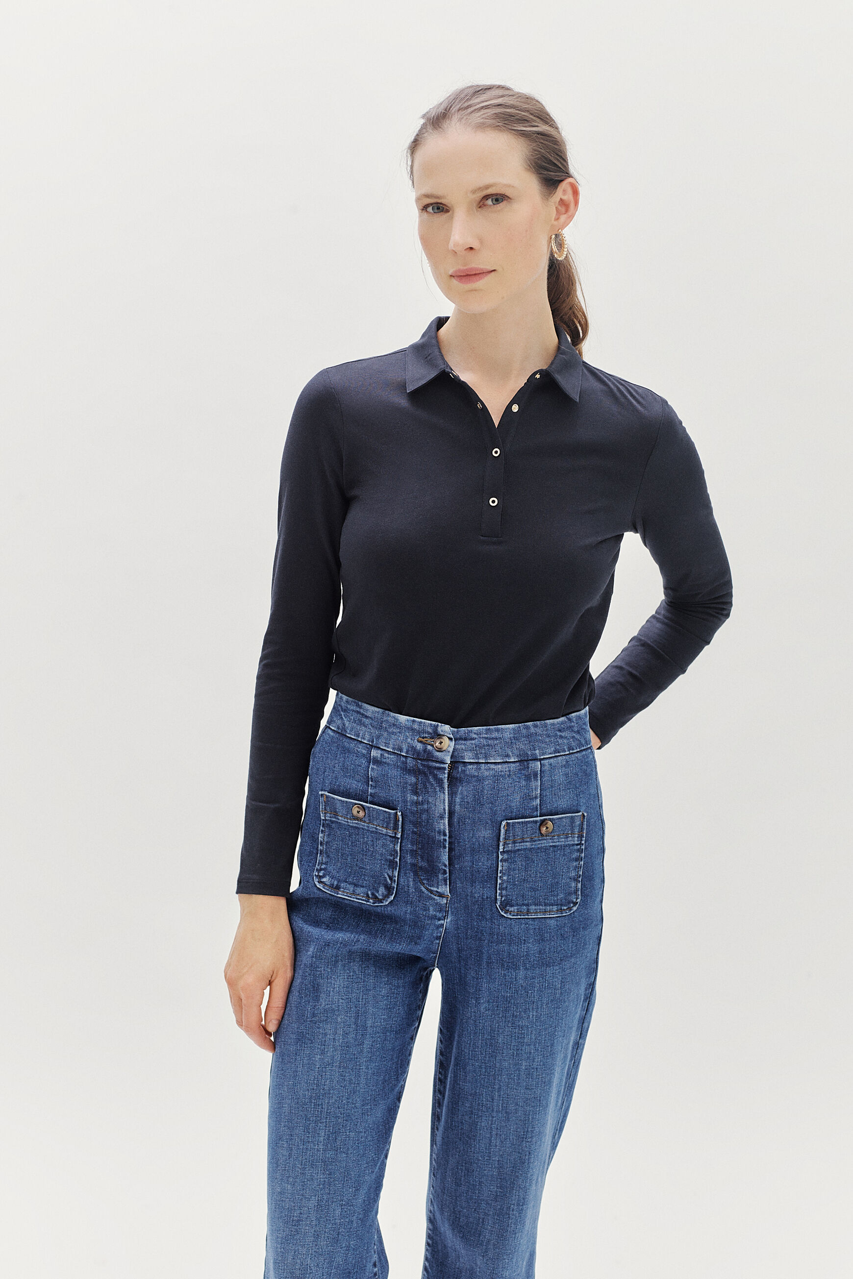 t-shirt tina b bleu marine femme