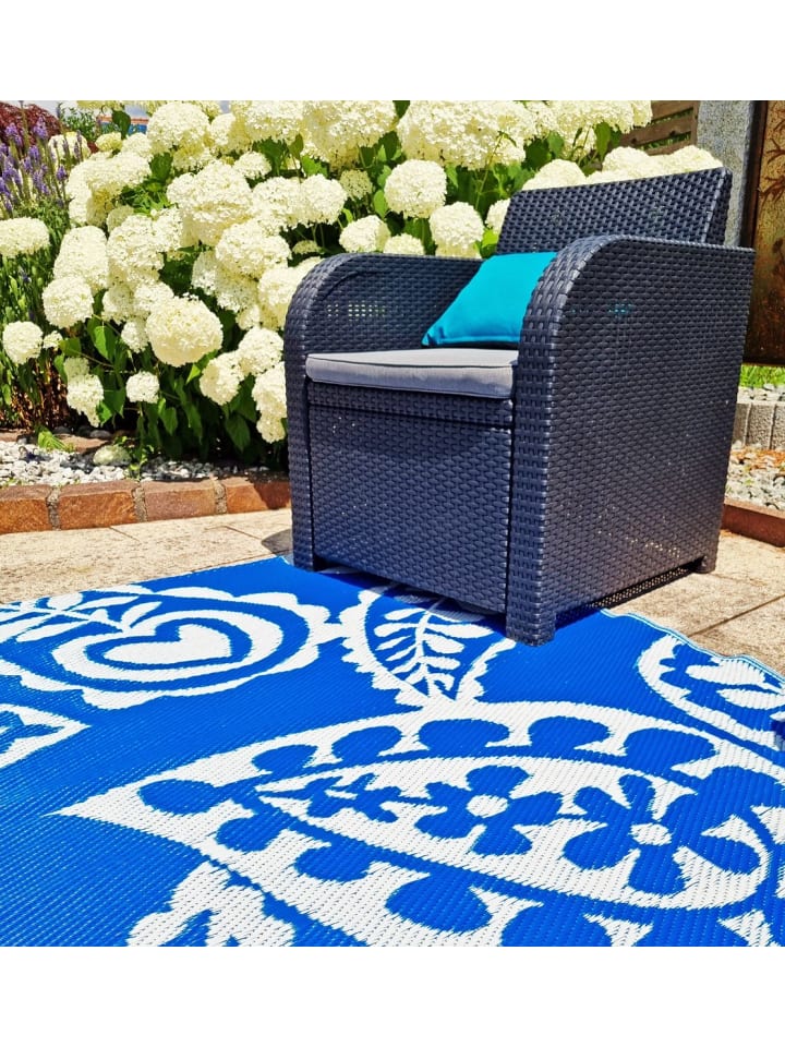 JACK Outdoor Teppich 120x180cm In- & Outdoor in Paisley Blau günstig kaufen 120x180cm
