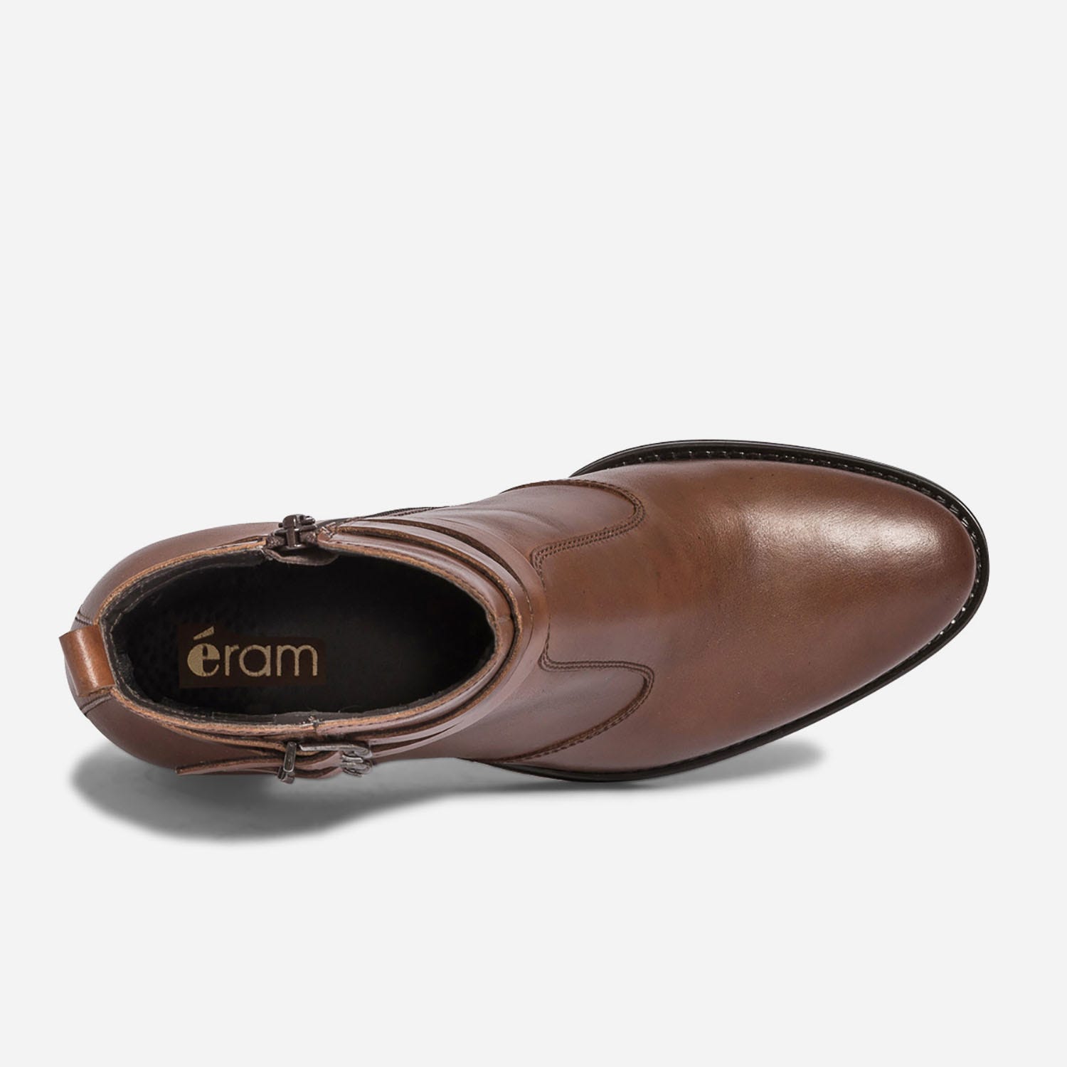 Boots cognac en cuir éco-conçu