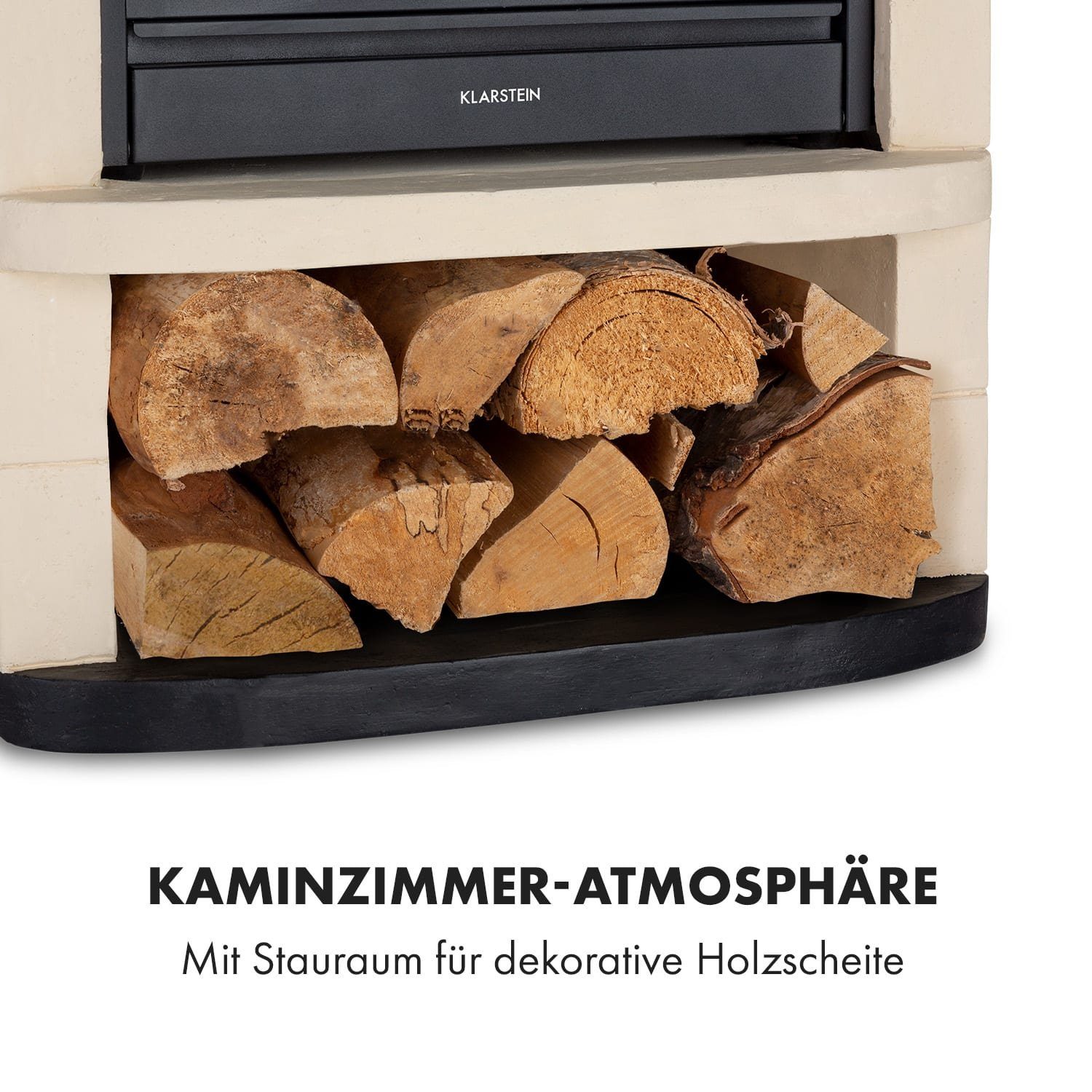 Klarstein Elektrokamin Carinthia, elektrischer Kamin mit Heizfunktion elektrischer Kaminofen mit Heizung