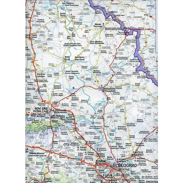 Serbien / Montenegro / Mazedonien 1 : 500 000. Autokarte - Straßenkarte