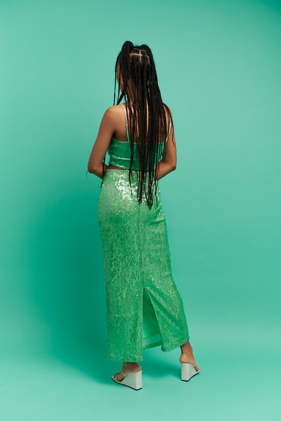 Sequin maxi skirt