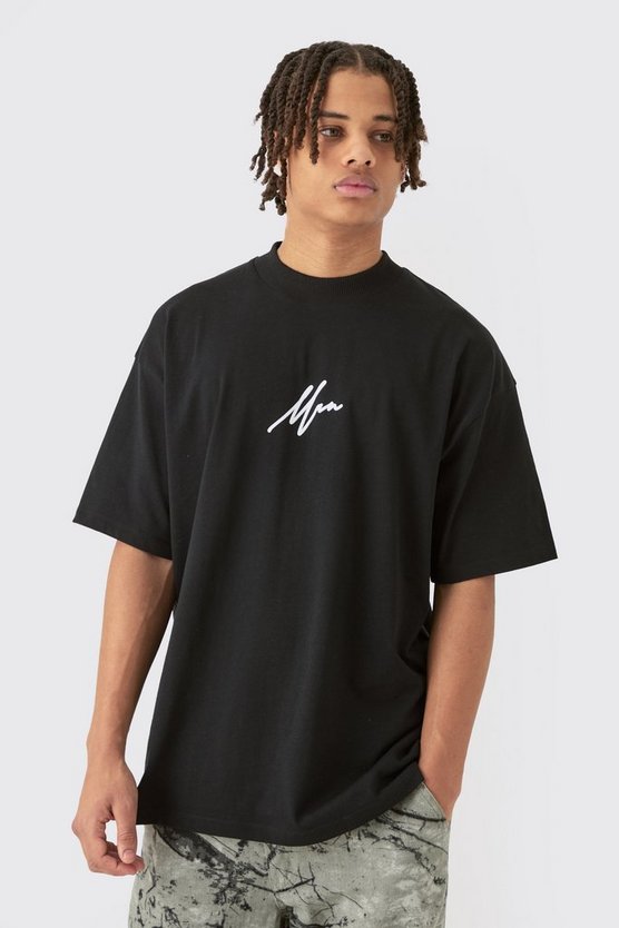 Oversize Man T-Shirt mit Print