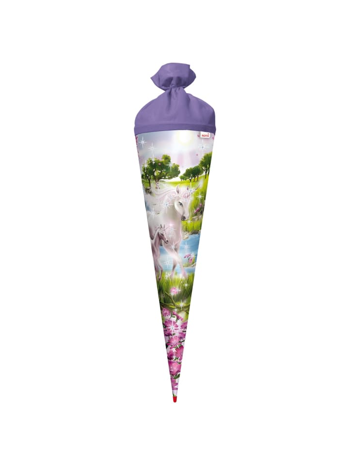 ROTH Schultüte groß Einhorn mit Fohlen 70 cm, Glitter in Lila günstig kaufen onesize