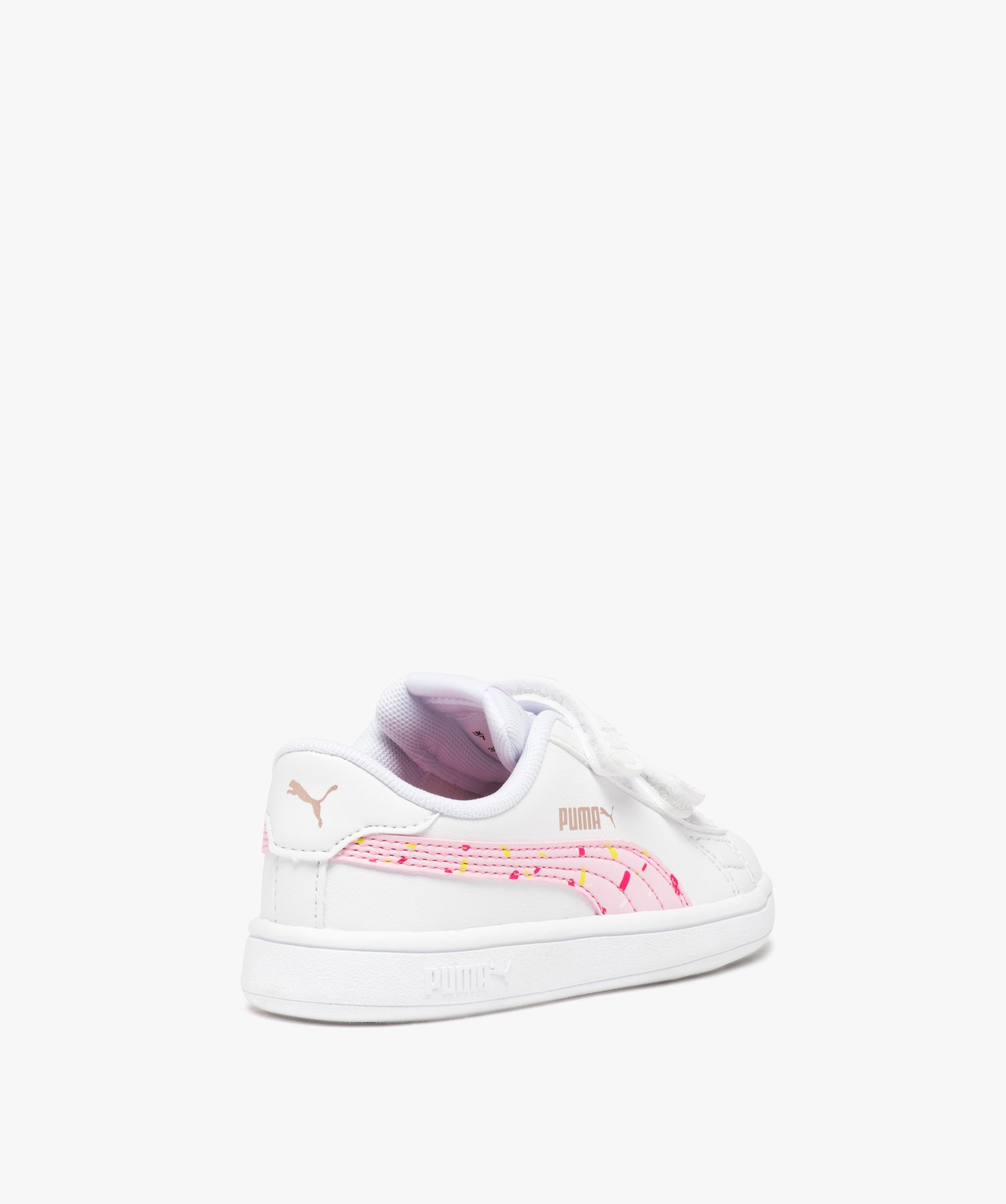 Baskets fille unies détails confettis et à scratch - Puma blanc | GEMO
