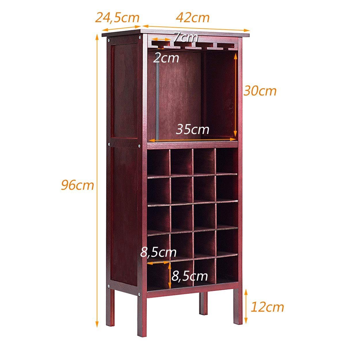 KOMFOTTEU Weinregal Flaschenregal, 96 x 42 x 24,5 cm