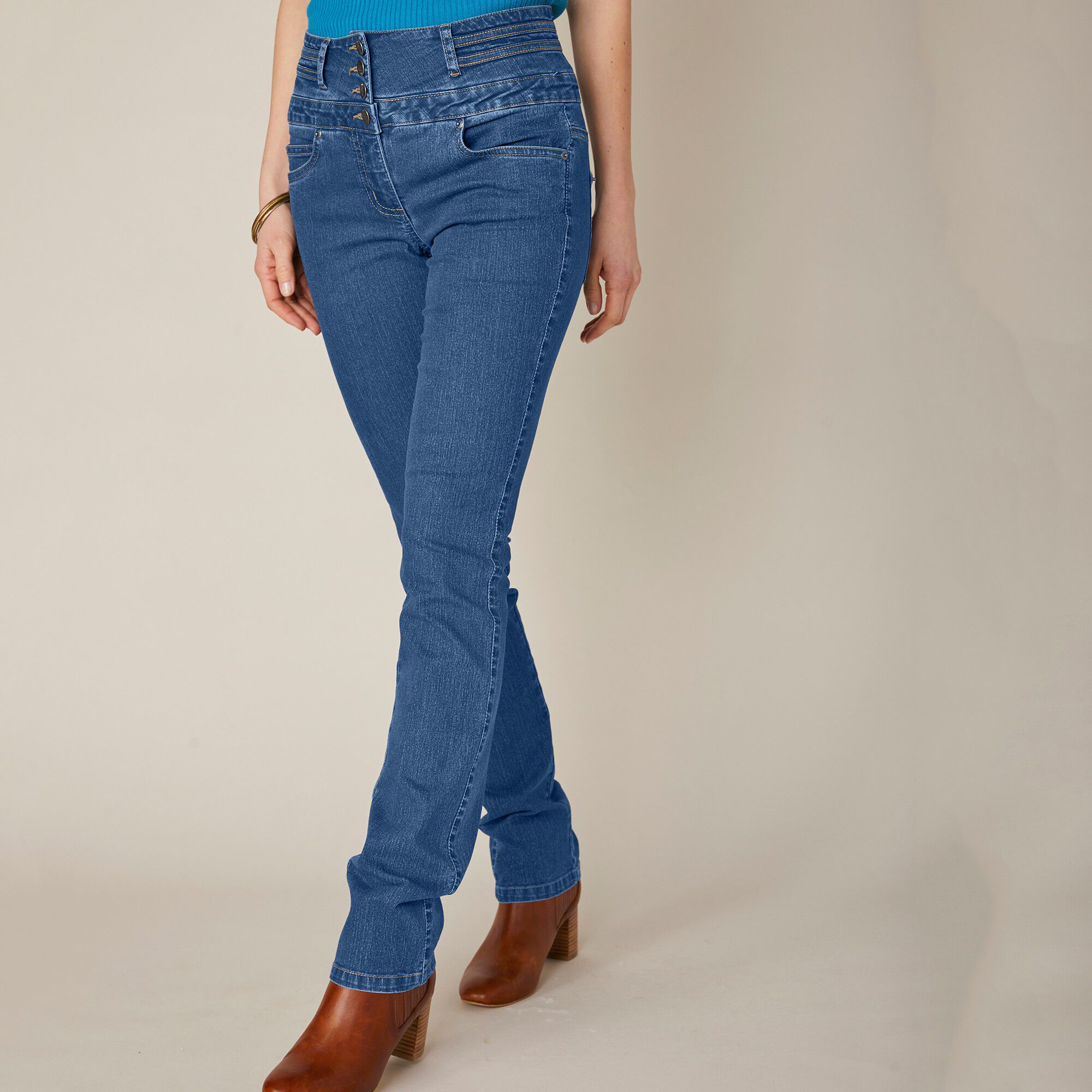 Jean coupe droite taille haute