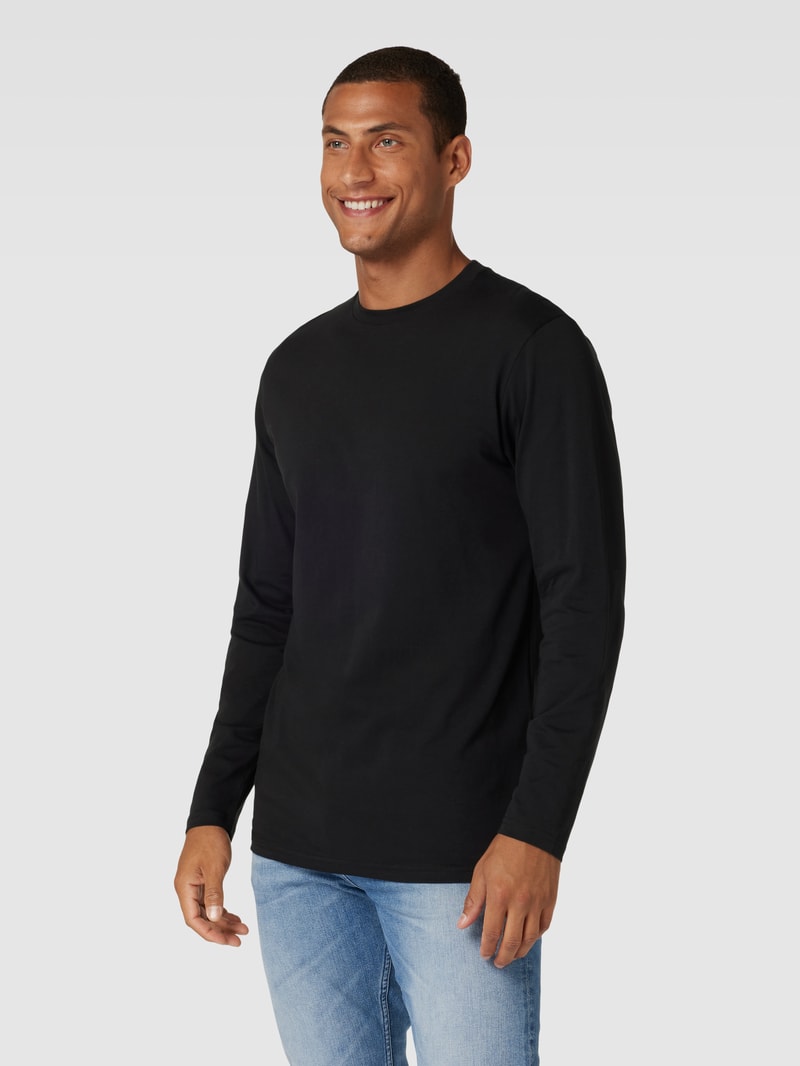 Longsleeve mit Rundhalsausschnitt in schwarz