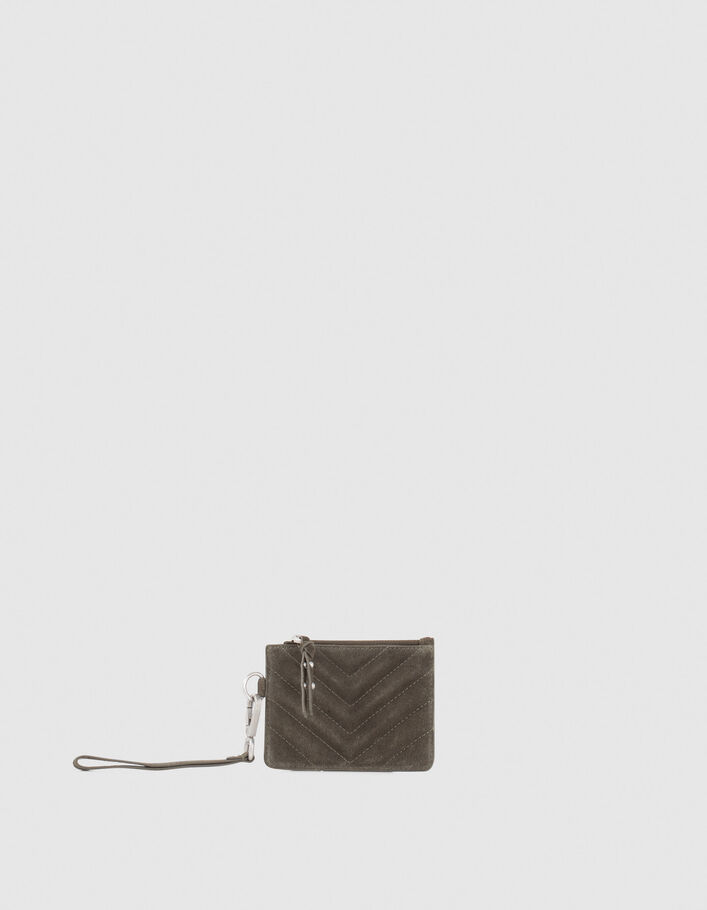 Porte-cartes 1440 BANKER KAKI matelassé chevron femme