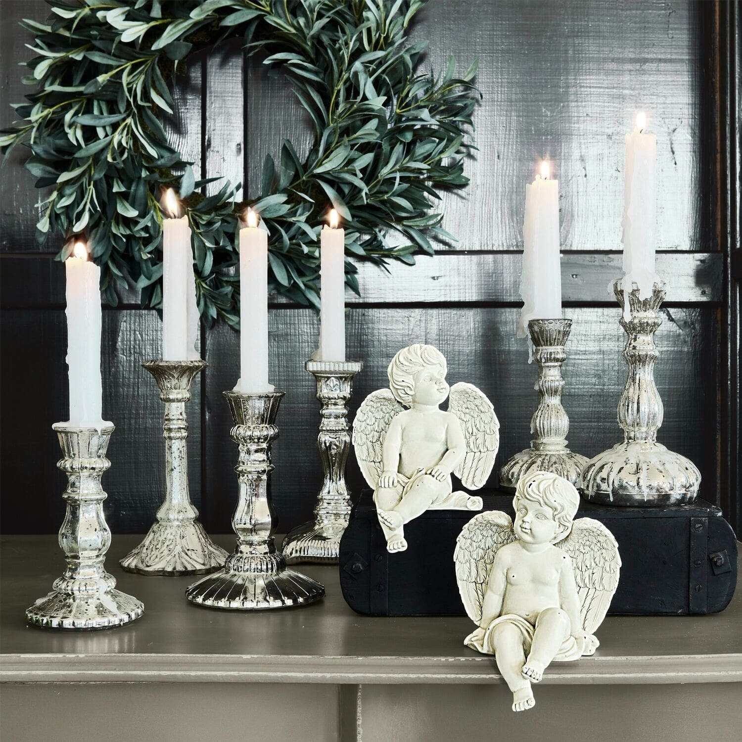 Mirabeau Kerzenständer Kerzenständer 6er Set Adolpha antiksilber
