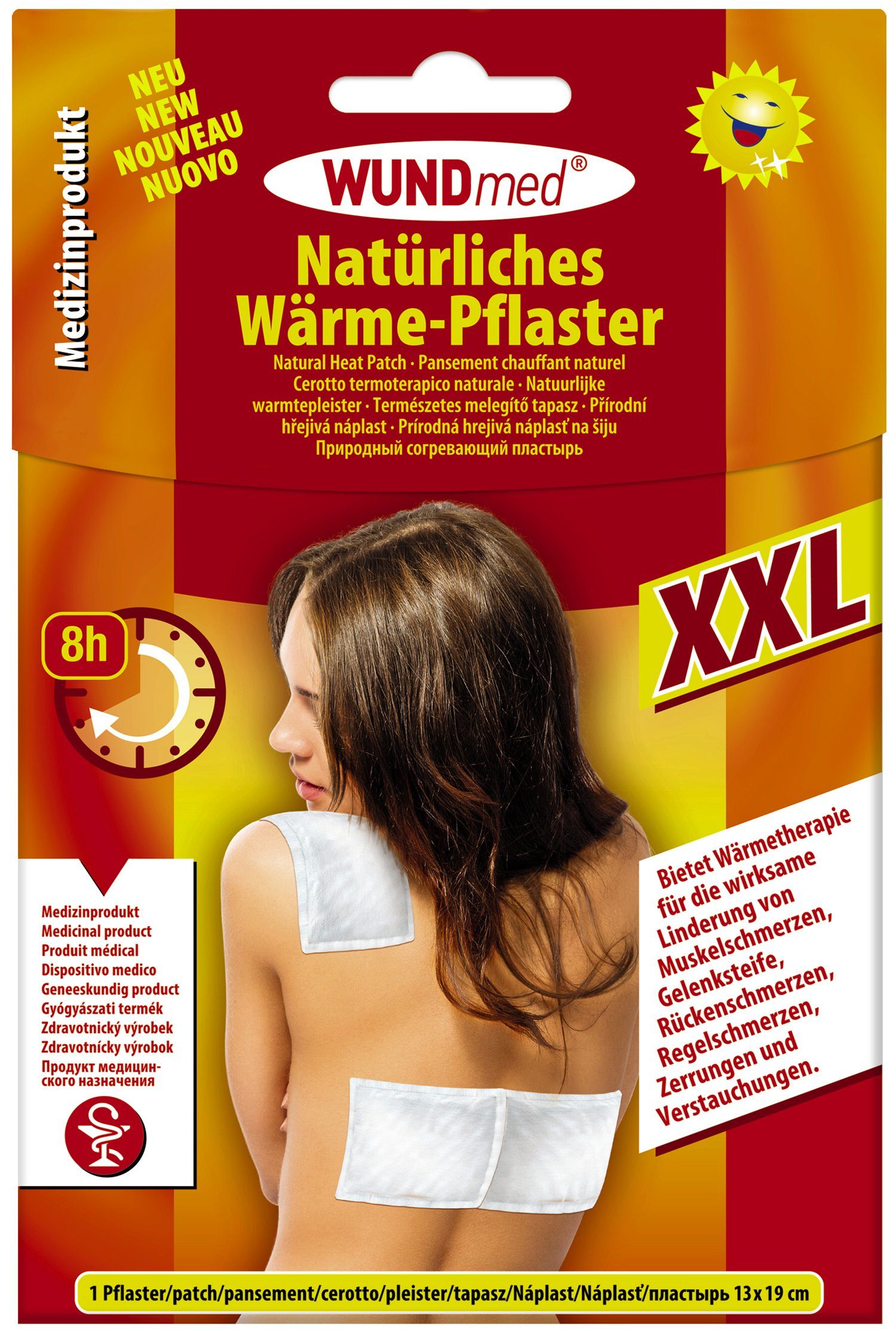 Wundmed Pflaster Wärmepflaster 19x13 cm XXL Schmerzpflaster Wärmepad 8h für Rücken Nacken Schmerzen