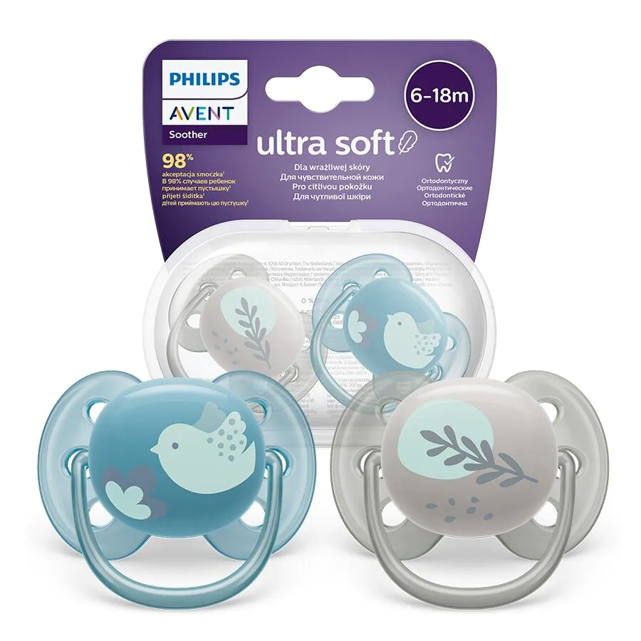 Avent Πιπίλα Ultra Soft 6-18 μηνών, ουδέτερη